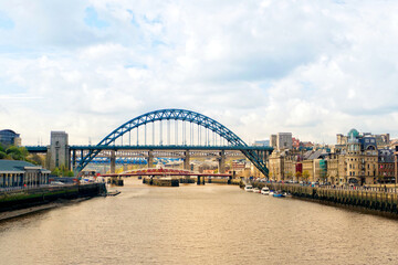 Fototapeta premium Panoramic Cityscape of Newcastle upon Tyne, UK