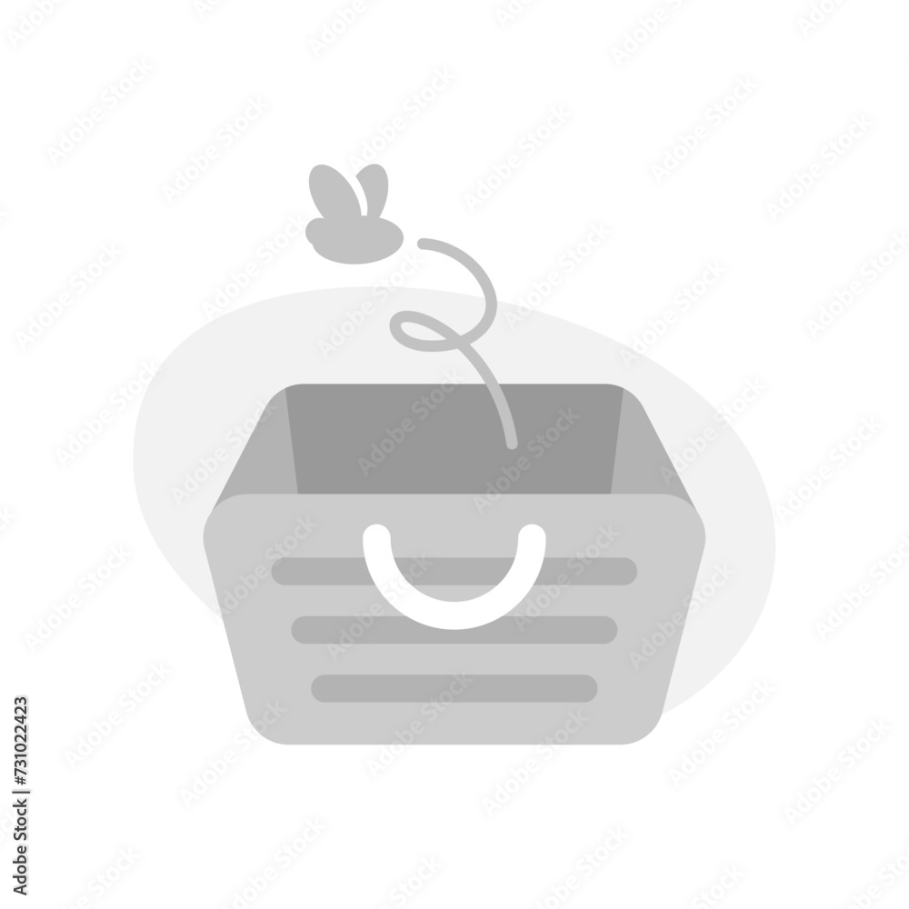 Poster empty shopping cart concept illustration flat design vector. modern graphic element for empty state,