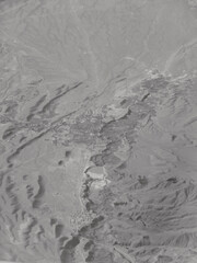 Aerial view of landscape near Azrow, Afghanistan