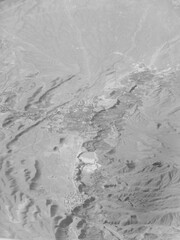 Aerial view of landscape near Azrow, Afghanistan