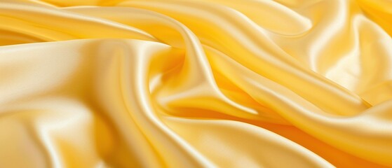 Yellow satin fabric background