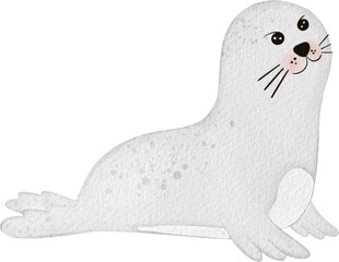 Seal cute cartoon Watercolor
