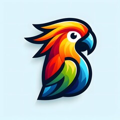 flat logo of parrot vector colorful illustration