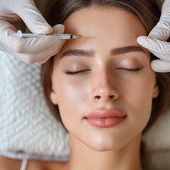 Woman undergoing Botox procedures