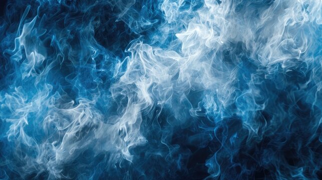 Blue and white fire painted texture, abstract blue fire and smoke background design
