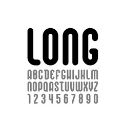 Condensed font, trendy black bold rounded alphabet, bold letters and numbers - 731027638