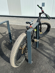 Fat tire bicycle at the parking lot