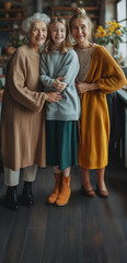 Naklejka premium Grandmother, mother and granddaughter smiling. Portrait for Mother's Day.