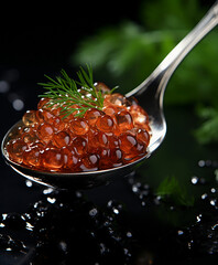 Savoring Delight A Spoonful of Delicious Red Caviar