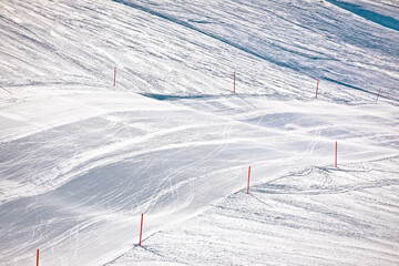 Ski slope in Zermatt ski area view