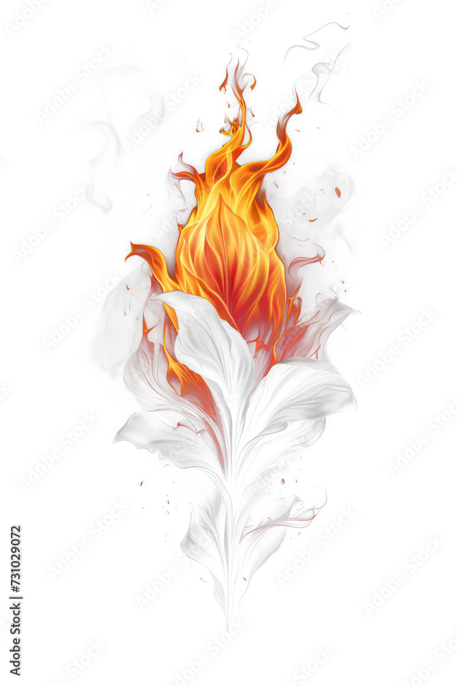 Poster high-resolution realistic flame graphic with transparent background for design integration