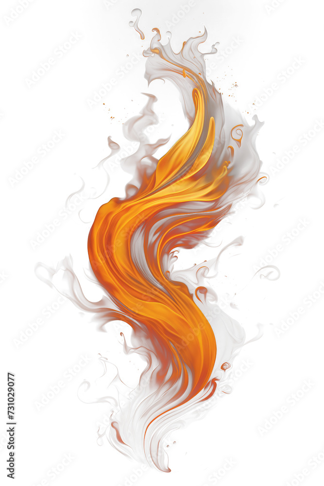 Poster high-resolution realistic fire flame isolated on transparent background - stock image