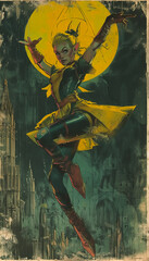 Brom fantasy lithograph - elven blade dancer 