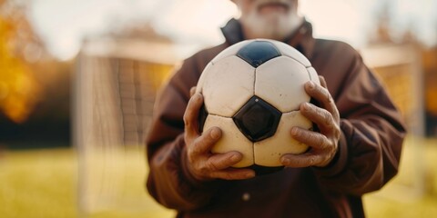 man holds a soccer ball