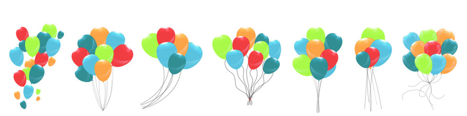 Celebration balloon bunch collection. Set of party balloon brunch. Birthday and celebration colorful balloon. Set of colorful balloons © top dog