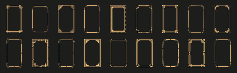Ornament picture frame collection. Vintage ornament shape frame. Art deco vintage frames