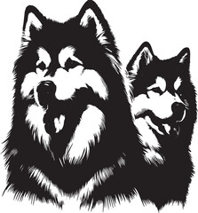 Alaskan Malamute dog silhouette