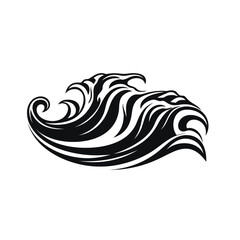 Black simple sea wave logo element Generative Ai