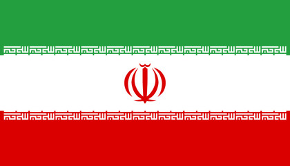 Close-up of vector graphic of red white and green national flag of Asian country Islamic Republic of Iran. Illustration made February 8th, 2024, Zurich, Switzerland.