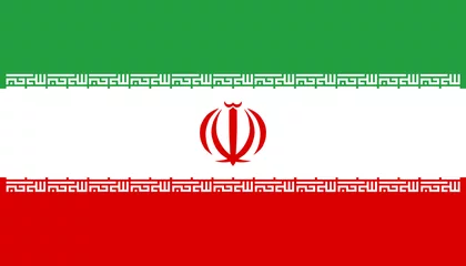 Fotobehang Close-up of vector graphic of red white and green national flag of Asian country Islamic Republic of Iran. Illustration made February 8th, 2024, Zurich, Switzerland. © Michael Derrer Fuchs