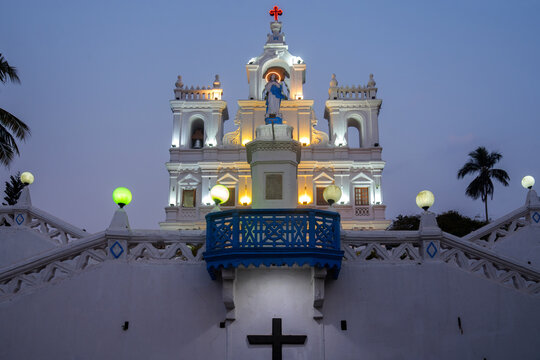Illuminated The Our Lady of the Immaculate Conception Church, Panjim, Goa, India.