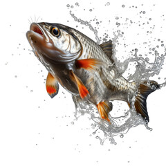 Dynamic Fish Leap - Transparent Background PNG Image