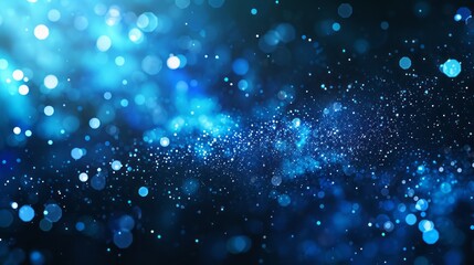Obraz premium Blue Cosmic Energy Burst with Glowing Lines and Futuristic Space ConceptBlue Abstract Background with Particles,Bokeh Lights, and Festive Holiday .