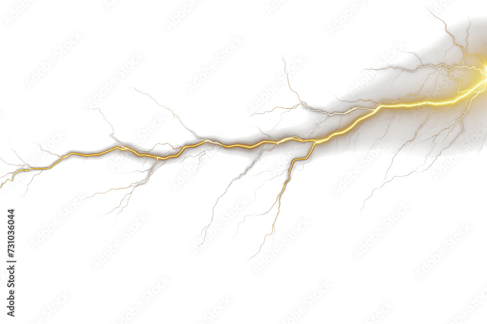 Poster striking realistic lightning effect on transparent background for dynamic design elements