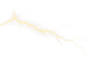High Voltage  Realistic Lightning Bolt Effect on Transparent Background - Royalty-Free PNG