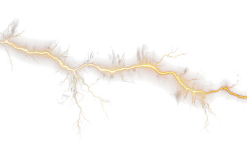 High Voltage Power  Realistic Lightning Bolt Effect on Transparent Background - Royalty-Free PNG