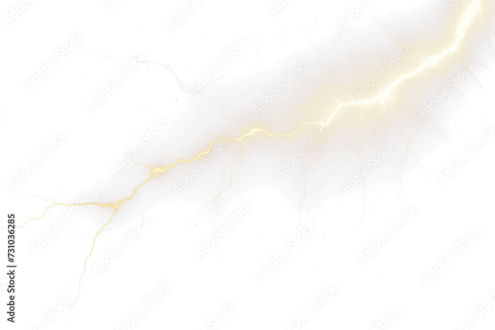 Poster high voltage strikes realistic lightning bolts on transparent background - png overlay for dynamic d