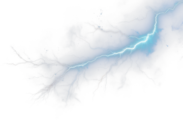 High Voltage Power  Realistic Lightning Bolt Effect on Transparent Background - Instant Download