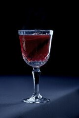Mulled wine on red wine in a glass