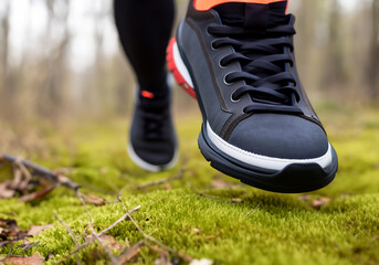 Close Up Of Male Runners Feet On Run Through Landscape