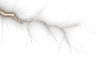 High-Resolution Electric Storm  Realistic Lightning Bolt on Transparent Background - Digital Overlay