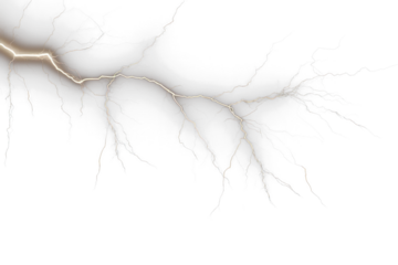 High-Resolution Electric Storm  Realistic Lightning Bolt on Transparent Background - Digital Overlay