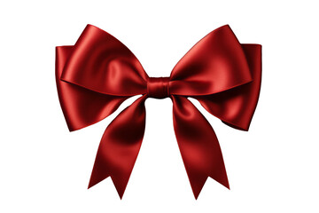 Fototapeta premium Elegant Red Gift Ribbon with Bow - Isolated on Transparent Background - PNG