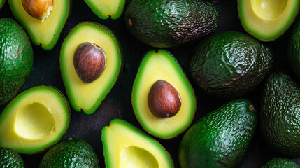 Dark background with avocado