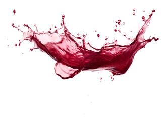 Dynamic Red Wine Splash Isolated on Transparent Background - High-Quality PNG