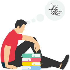 concepts of support for those under pressure, young people in a state of depression, confused situation, support is an opportunity and opportunity, flat vector illustration on a white background.