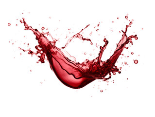 Vibrant Red Wine Splash Isolated on Transparent Background - High-Resolution PNG