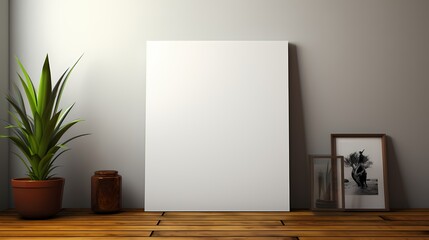 A top view of a white poster mockup on a solid backdrop, great for displaying art prints and advertisements