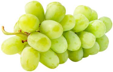 Fresh green grape isolated on white background.