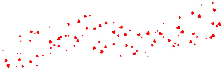 Red hearts petals on transparent background