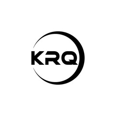 KRQ letter logo design with white background in illustrator, cube logo, vector logo, modern alphabet font overlap style. calligraphy designs for logo, Poster, Invitation, etc.