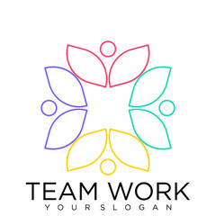 Obraz premium team work logo Collaboration. Concept of Teamwork and Great work logo design