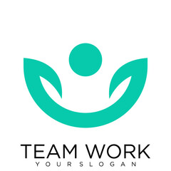 Obraz premium team work logo Collaboration. Concept of Teamwork and Great work logo design
