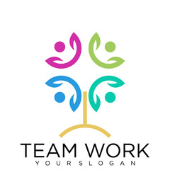 Obraz premium human People Collaboration. Concept of Teamwork and Great work logo design