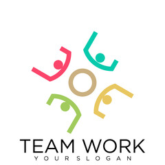 human People Collaboration. Concept of Teamwork and Great work logo design