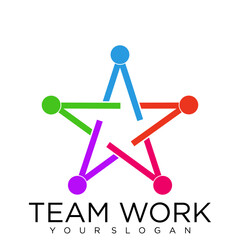 human People Collaboration. Concept of Teamwork and Great work logo design